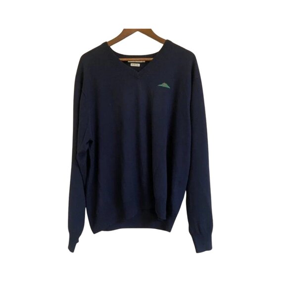 Peter Millar Men's Golf Sweater Sz XL Navy Blue 100% Merino Wool Pullover - Picture 1 of 7